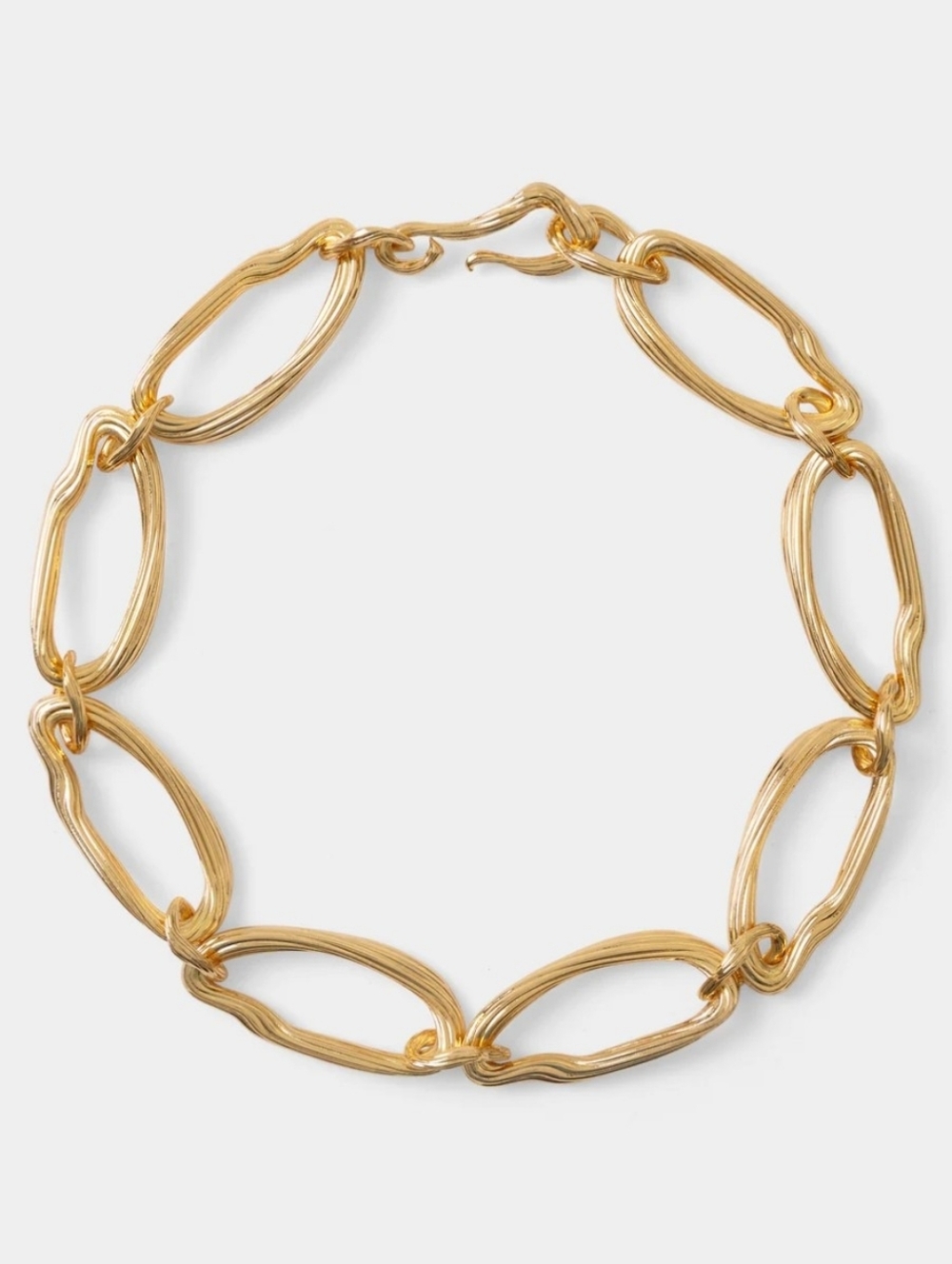 Sophia C Jett Necklace Large Chain Links 18k Goldplated Brass New
